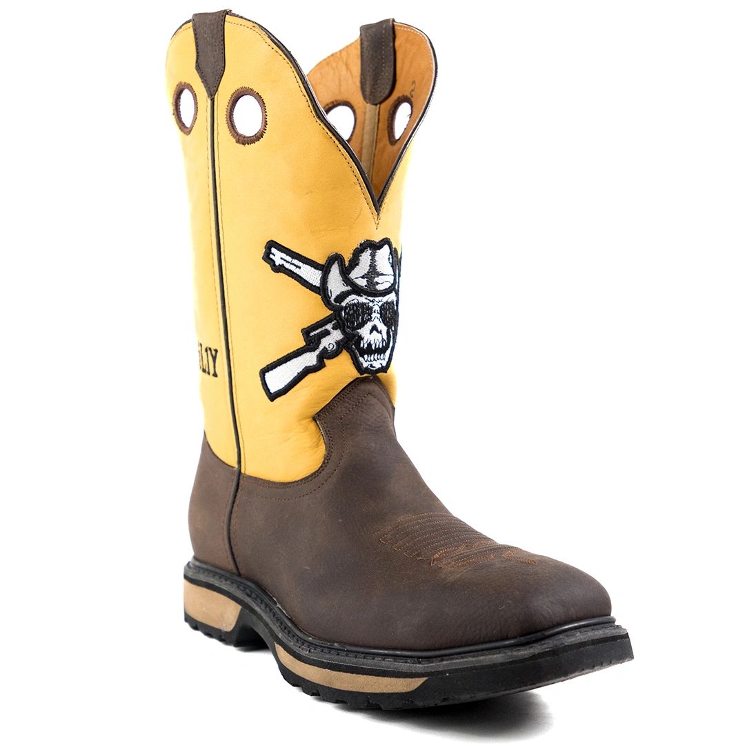 Rockin leather shop confederate flag boots